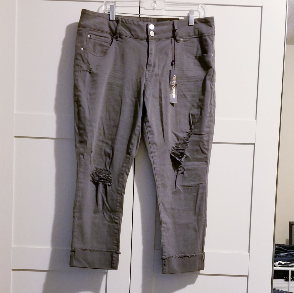 Distressed and cropped jeans